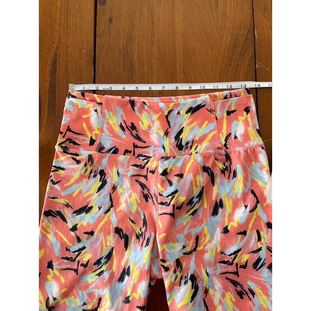 NWT Nanette Lepore Play Medium Womens Compression Shorts Peach Yellow Blue Black - Picture 7 of 9